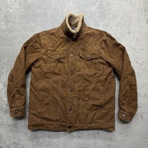 Outdoor Jacket Jacket‎ Mens Large Brown Corduroy Sherpa Lined Bomber Winter